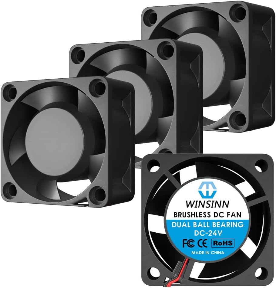 WINSINN 40mm 24V Fan - Dual Ball Bearing 8000 RPM 4020 Cooling Fan Replacement for 3D Printer/Industrial Equipment, 30cm Cable with XH2.54-2PIN, Brushless 40x20mm (4Pcs)