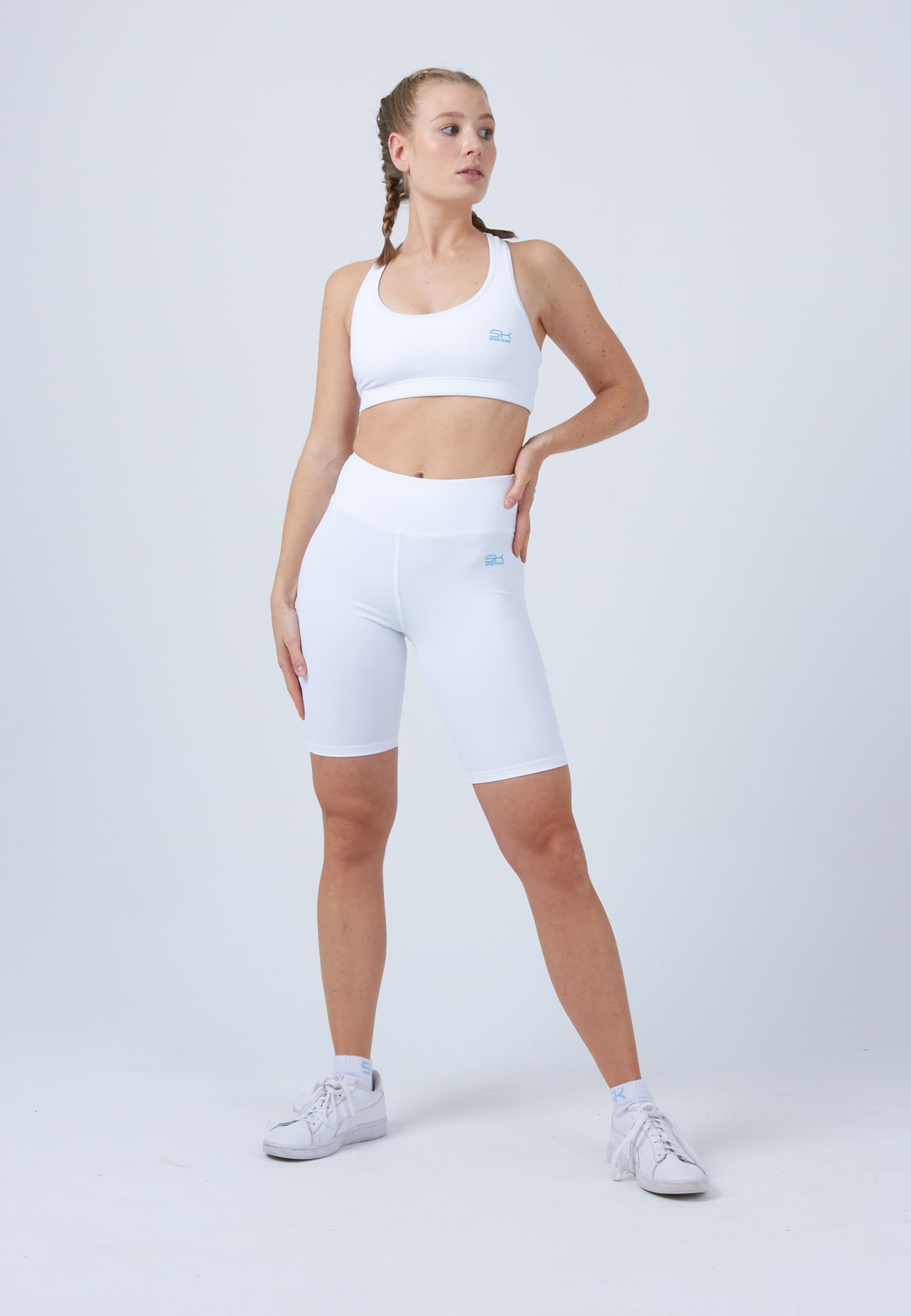 Sportkind Mädchen & Damen Kurze Sport Leggings, High Waist Yoga Shorts, Blickdicht, atmungsaktiv