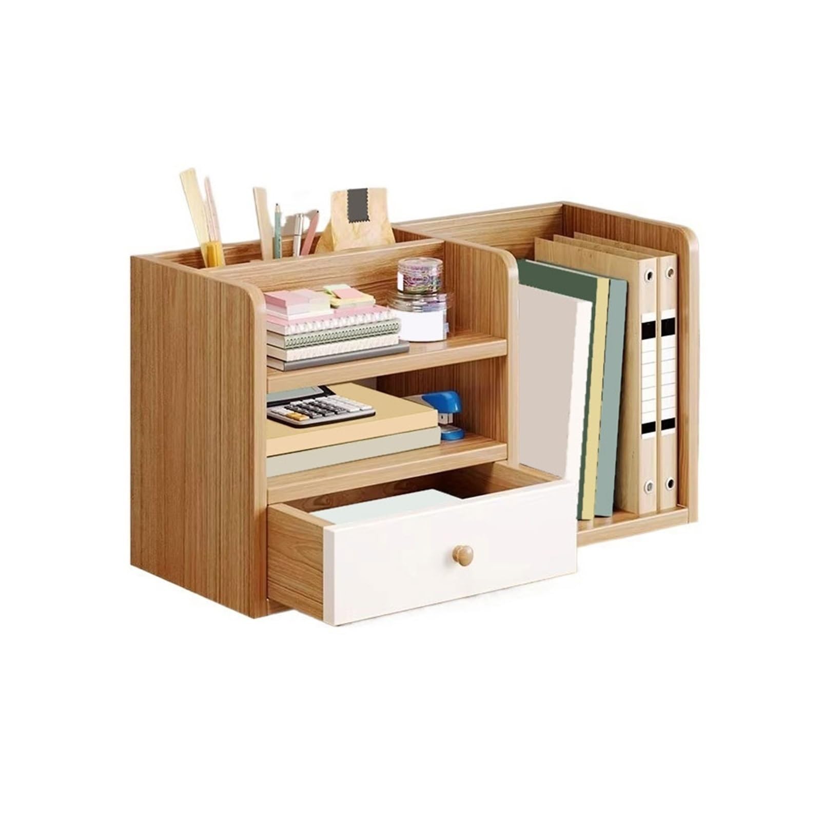 Cenz-888 Portable Bookshelf Desk Organizer Rack Artificial Board Bookshelf for Home with Drawer Storage Rack
