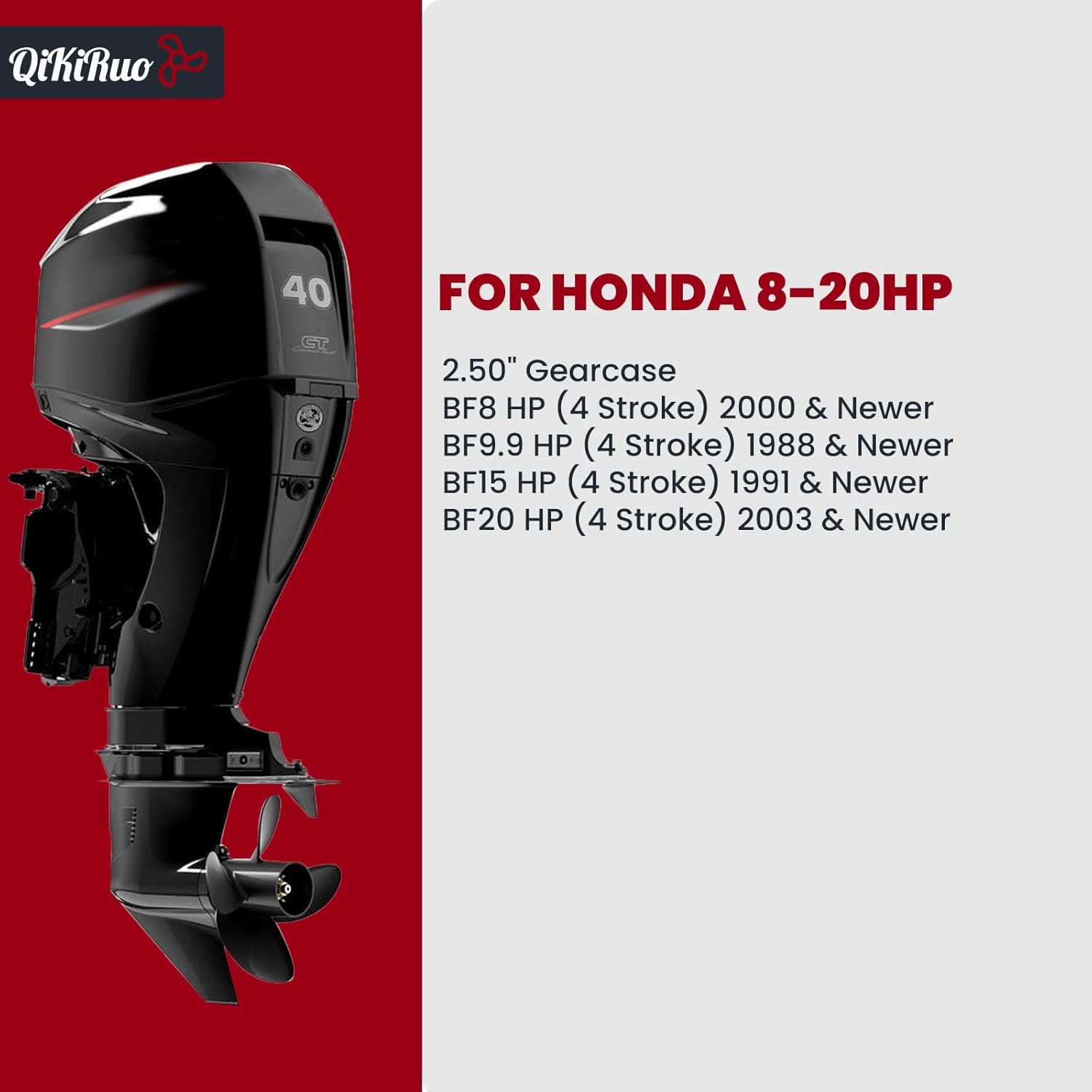 9 1/4x8,9 1/4x9,9 1/4x10,9 1/4x11,9 1/4x12,9 1/4x13 Propeller for Honda 9.9/15/20HP,8 Tooth,3/4 Blades Props,RH