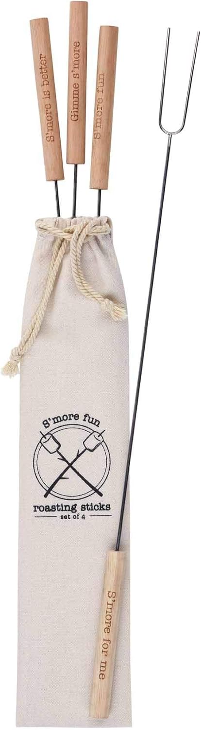 Mud Pie S'Mores Expandable Smore Stick Set, 22", Tan