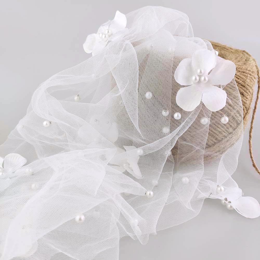 Tela de tul de 3 yardas de ancho, 150 cm, tela de tul bordada, con perlas, tela de tul suave, tela decorativa por metros, para manualidades, vestidos de boda, tutú, falda, decoración, color