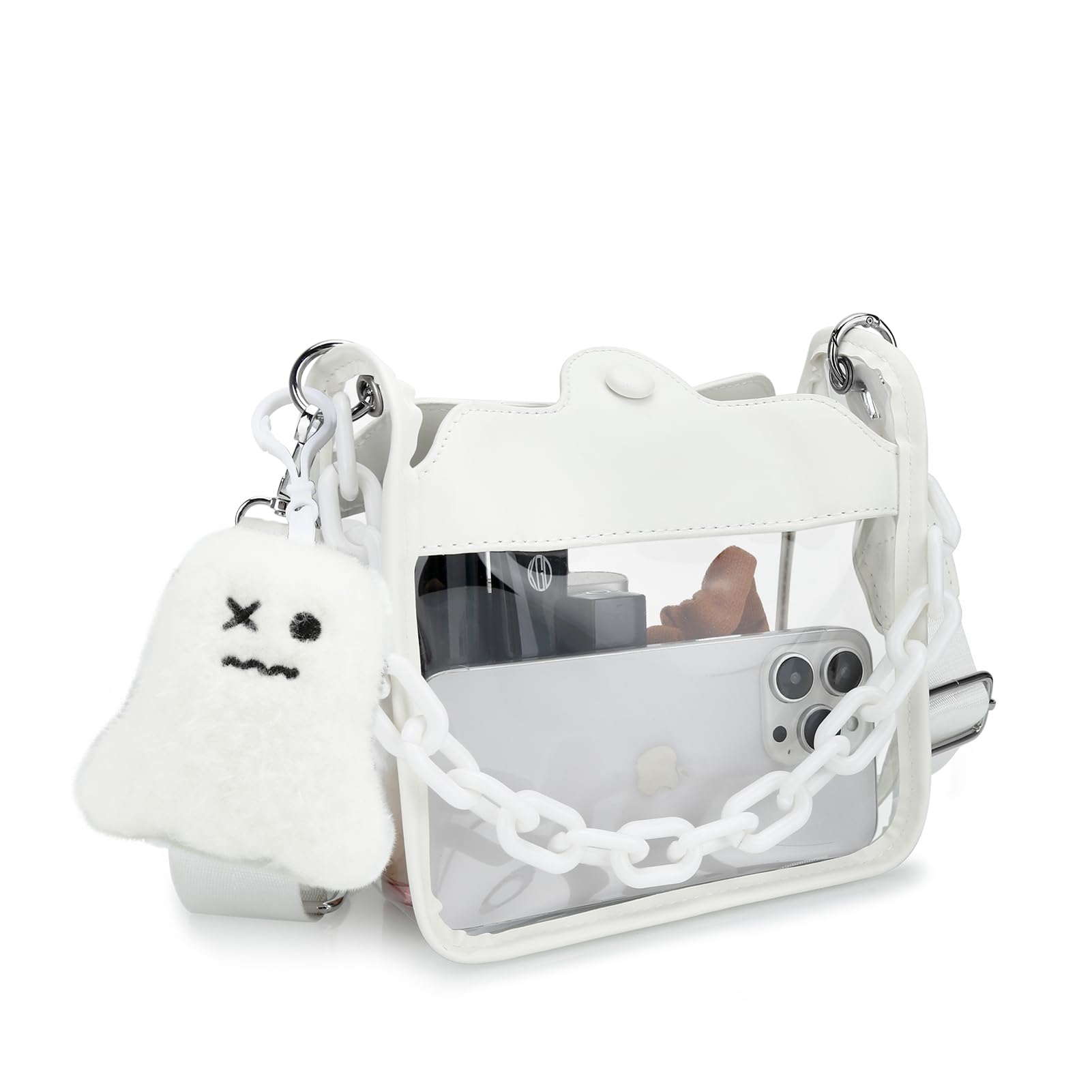 DOB SECHS Clear Bag for Stadium Events Transparent Concert Purse for Women Small See Through Crossbody Bag for Sport Event