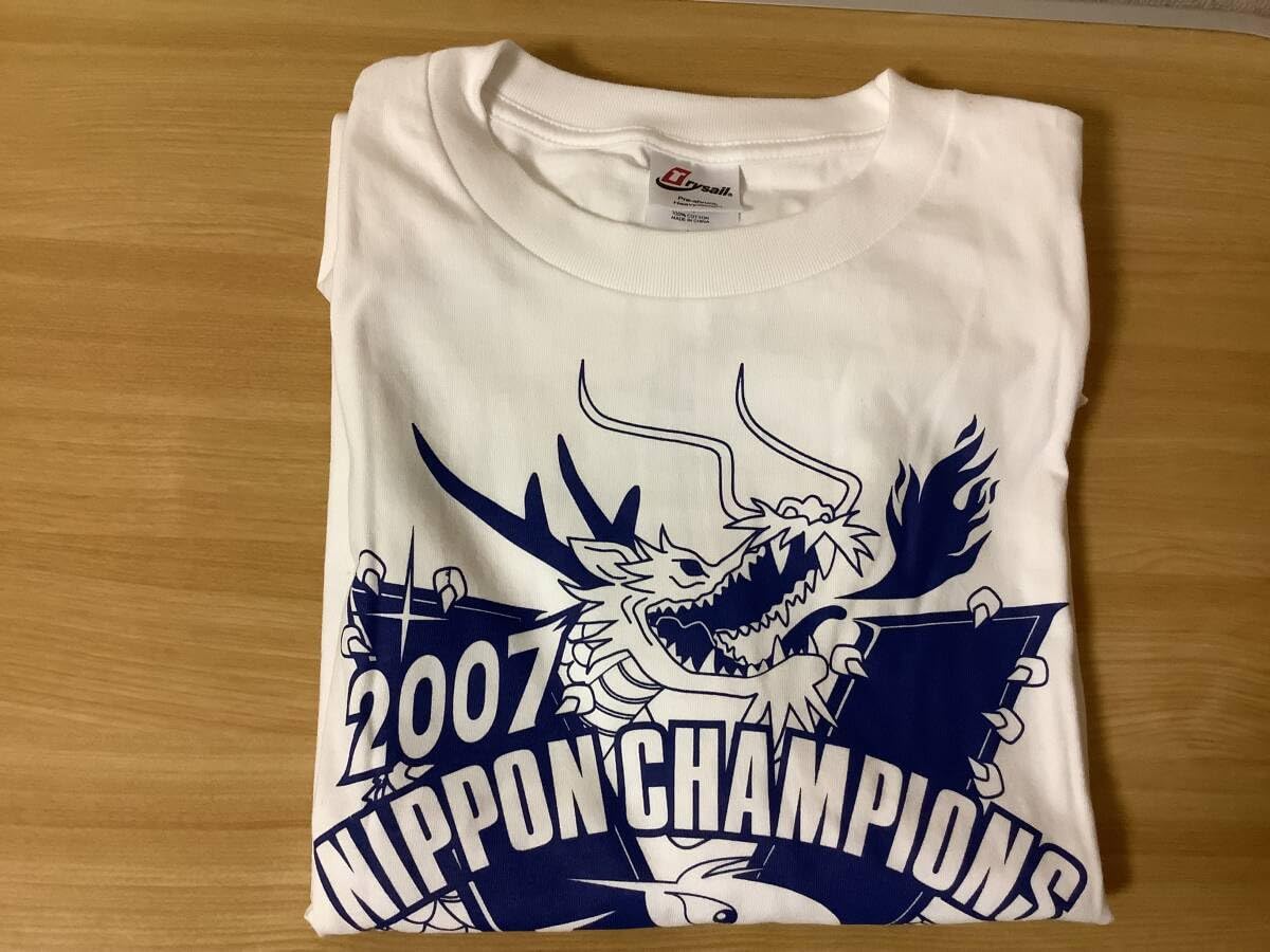 Amazon.co.jp: 中日ドラゴンズ 優勝記念 Tシャツ ホワイト／ブルー L