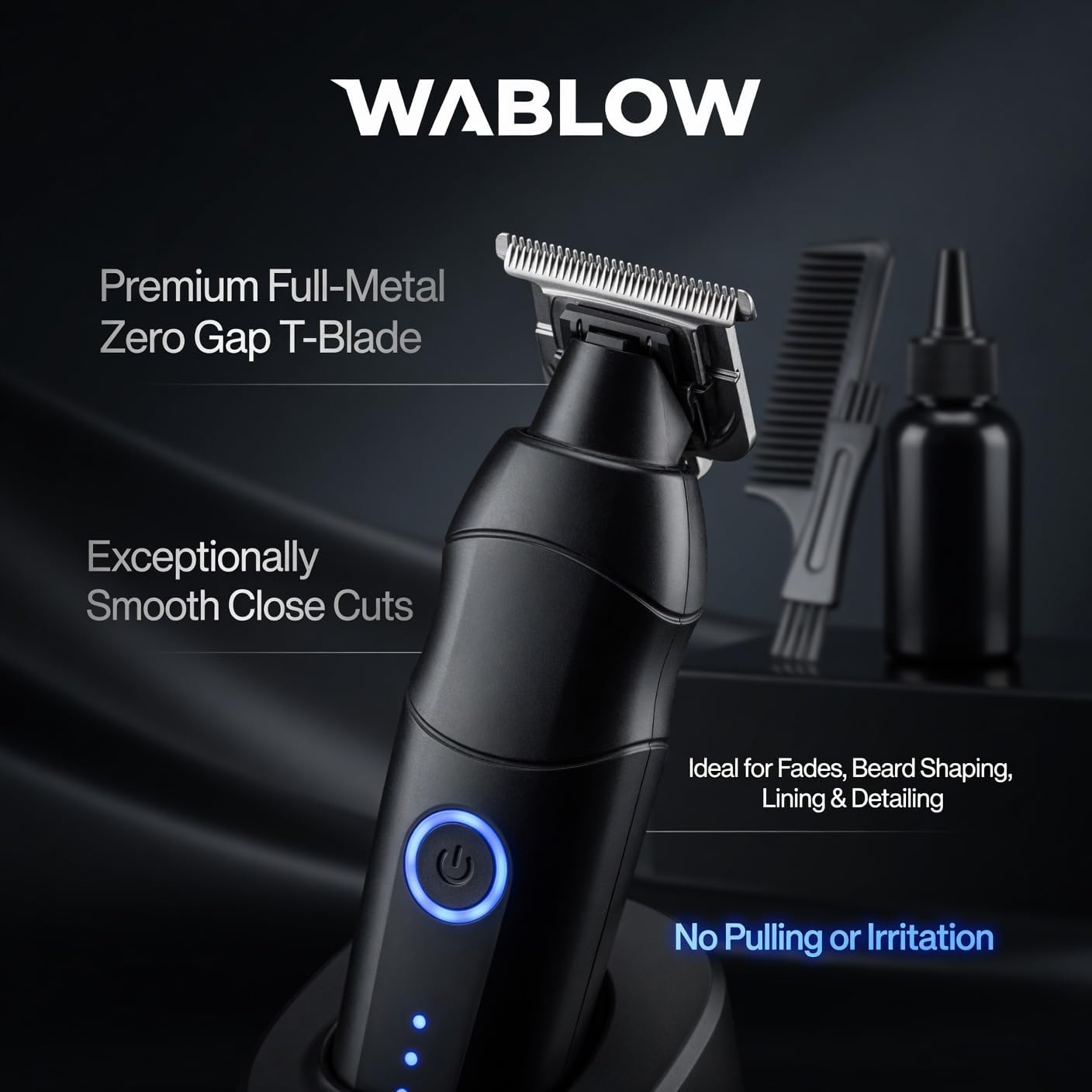 Hair Clippers for Men,Professional Clippers for Men,beard trimmer for men Cordless Electric Hair Cutting Barber Clippers Rechargeable docking station Zinc Alloy Body Low Noise Guards for Mens (black)
