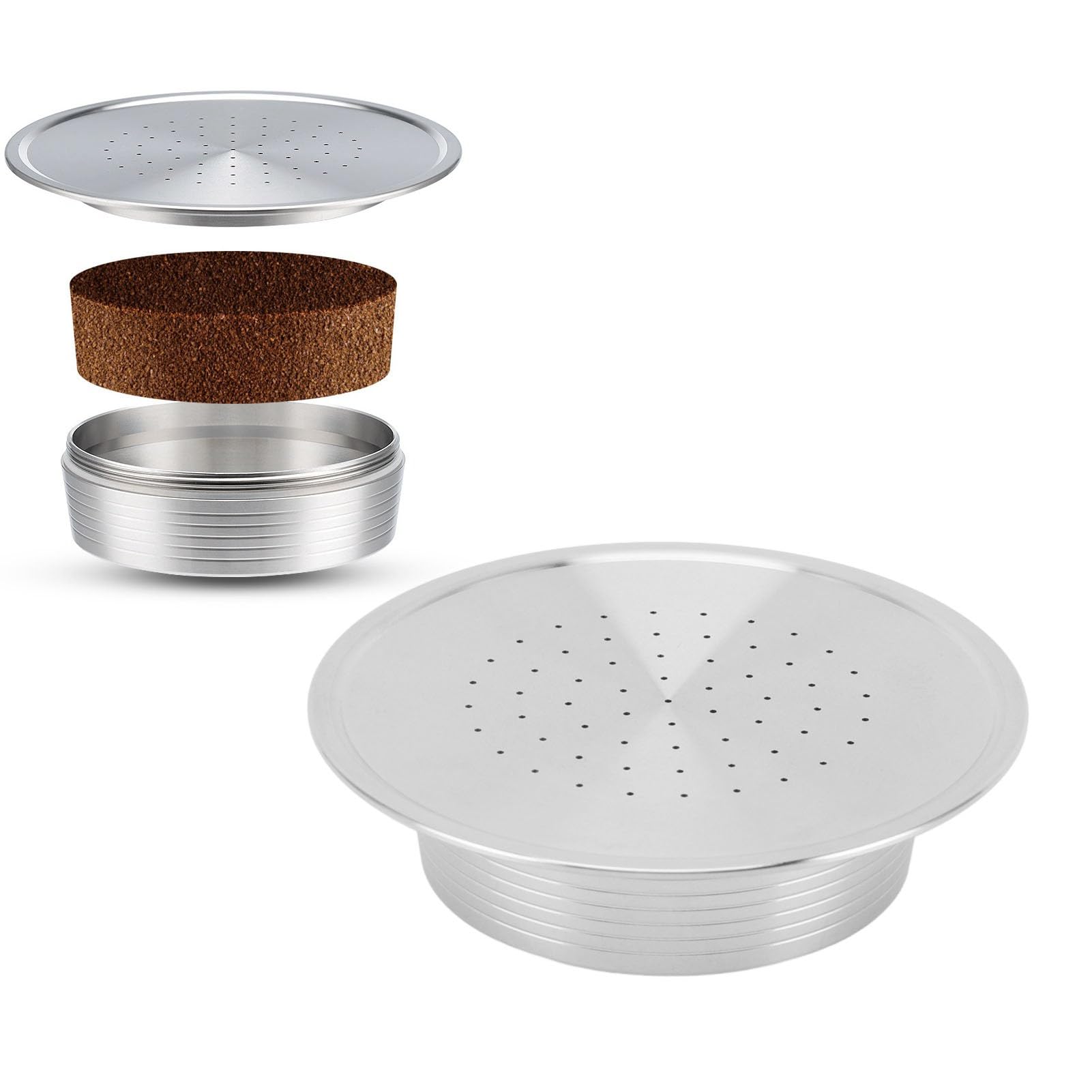 FLEXMAN Cápsula de Café Recargable, Cápsulas de Café Recargables de Acero Inoxidable para Preparar Espressos para HD7801, Cápsulas para Máquinas Café con Cepillo y Cuchara