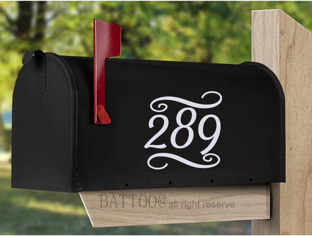 BATTOO Custom Mailbox Numbers Modern Mailbox Decals Mailbox