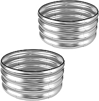 JERIA Galvanized Raised Garden Bed 2-Pack: 2x2x1ft Round Planter Boxes for Veggies, Flowers, Herbs - Easy Assembly Outdoor