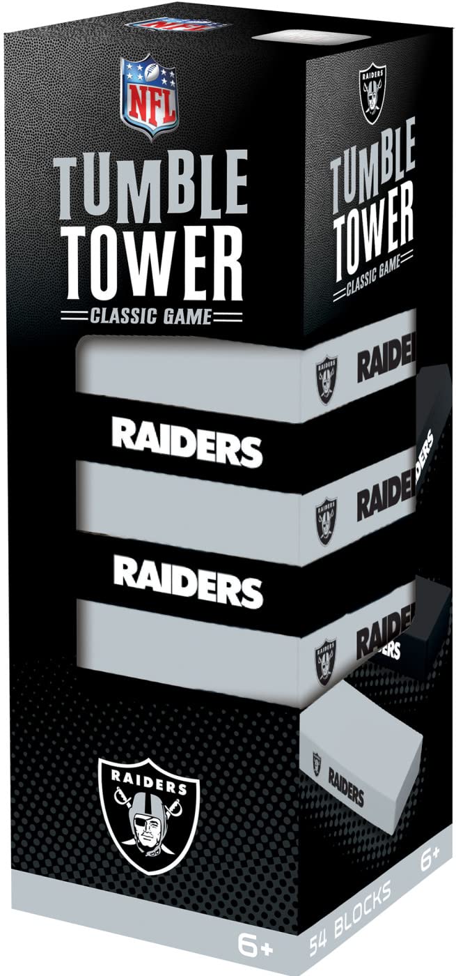 Baby Fanatics MasterPieces Game Day - NFL Las Vegas Raiders - Officially Licensed Tumble Tower, Real Wood Blocks