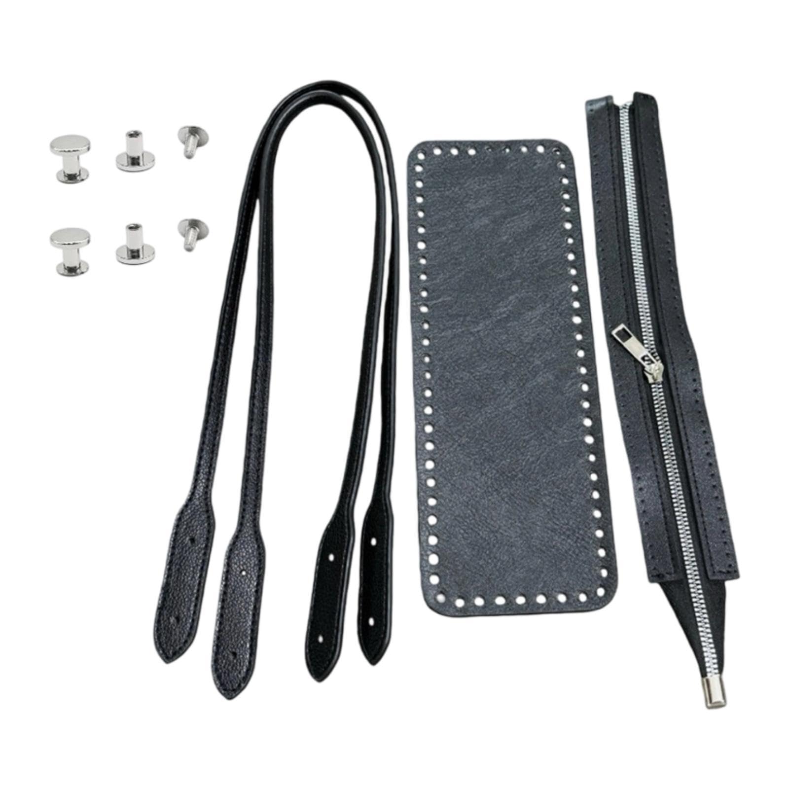 PU Leather Purse Base Crochet Kit Party DIY for Shopping Bag Knitting Wallet Black|Handbag Accessories-image-48
