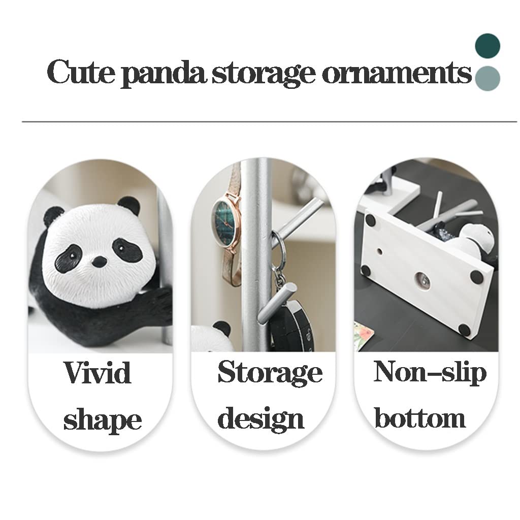 Żywica panda biurko taca do przechowywania statuetka moneta skarbonka przechowywanie dekoracja stołu ozdoba dekoracja biuro dom dekoracja trzymająca tacę do przechowywania rzeźba zwierzę uchwyt na przekąski (kolor: STYLE-2)