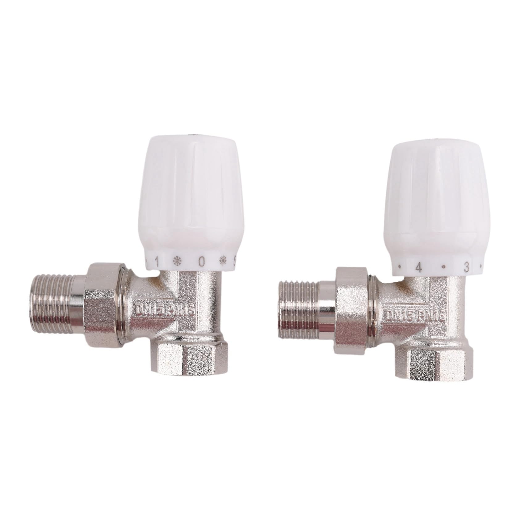 Válvula de Radiador Termostático 10 Piezas 15mm x 1/2 Pulgadas Válvula de Radiador Termostático de ángulo Termostático TRV para Oficina Casa