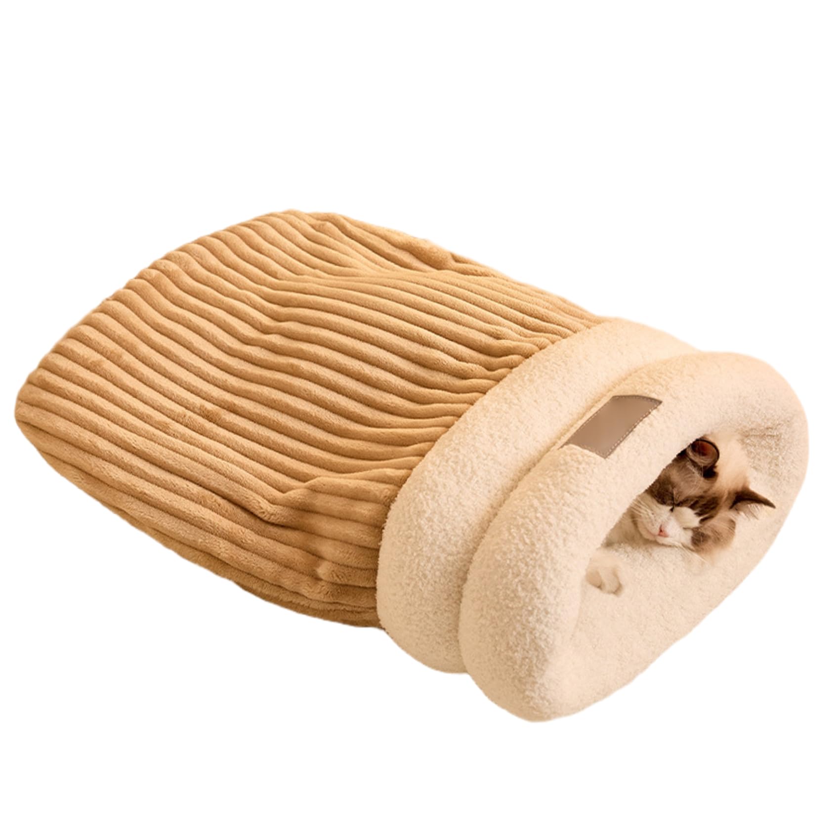 Sac couchage hiver pour chats souffrant du froid, lit grotte protecteur 360°
