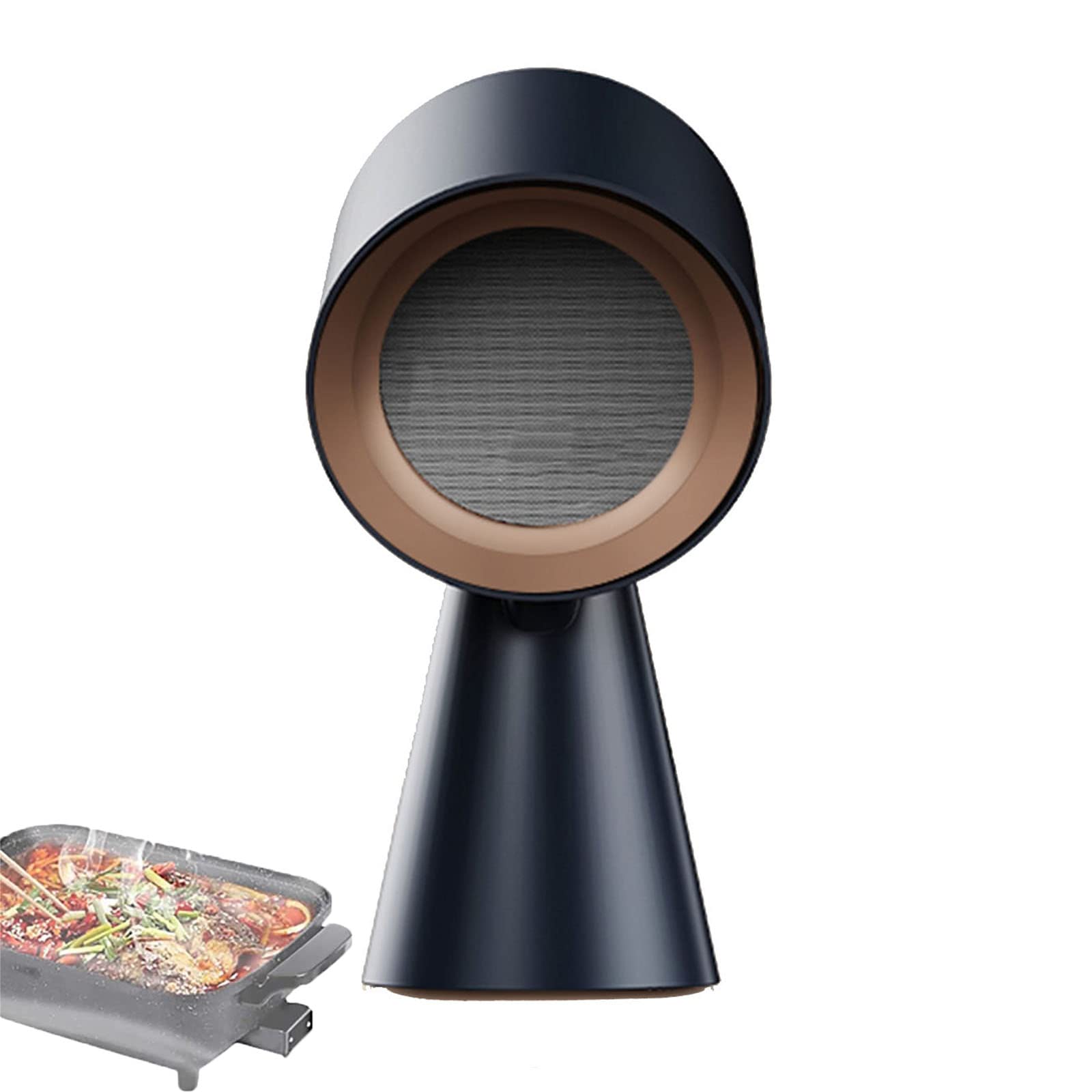 oiakus Mini Range Hood, Desktop Range Hood, Portable Extractor Hood with 2 Speed Exhaust Fan, Exhaust Air Volume 3.5m/Min Cooker Hood, for Home, Kitchen Hot Pot, BBQ black