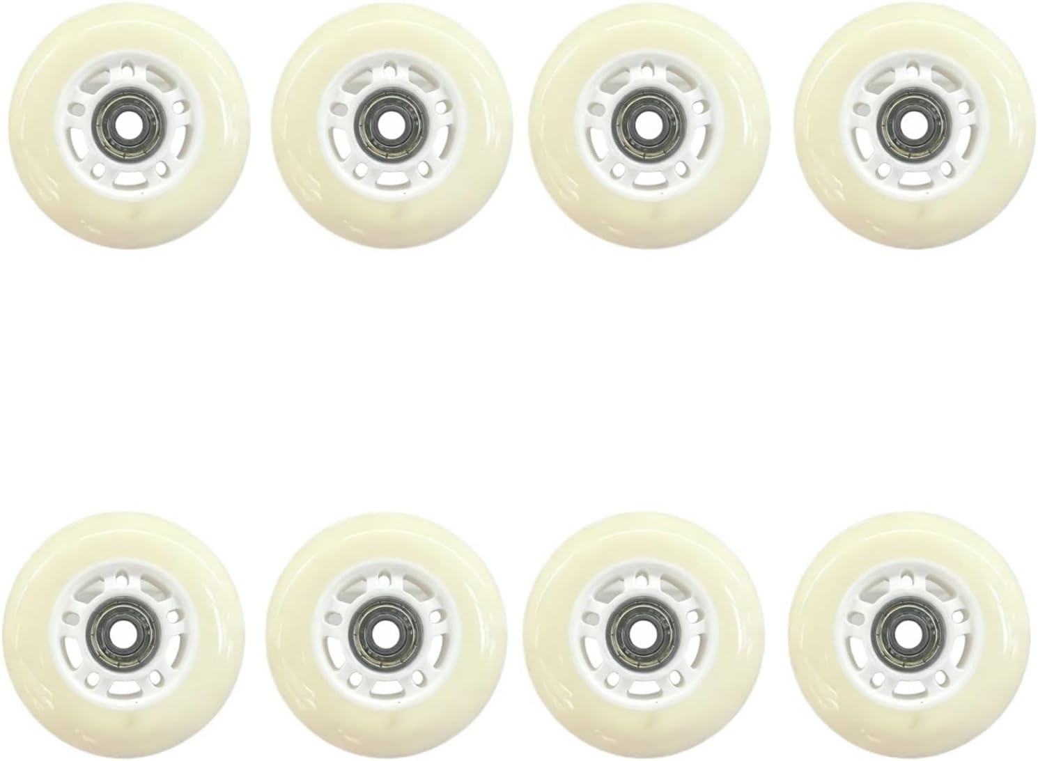 Inline Skate Wheels 8-Piece PU Replacement Wheels 76mm(3") with ABEC-7 Bearings, PP+PU Material Fit Inline Skates/Kids Scooters/Strollers/Luggage(Black)