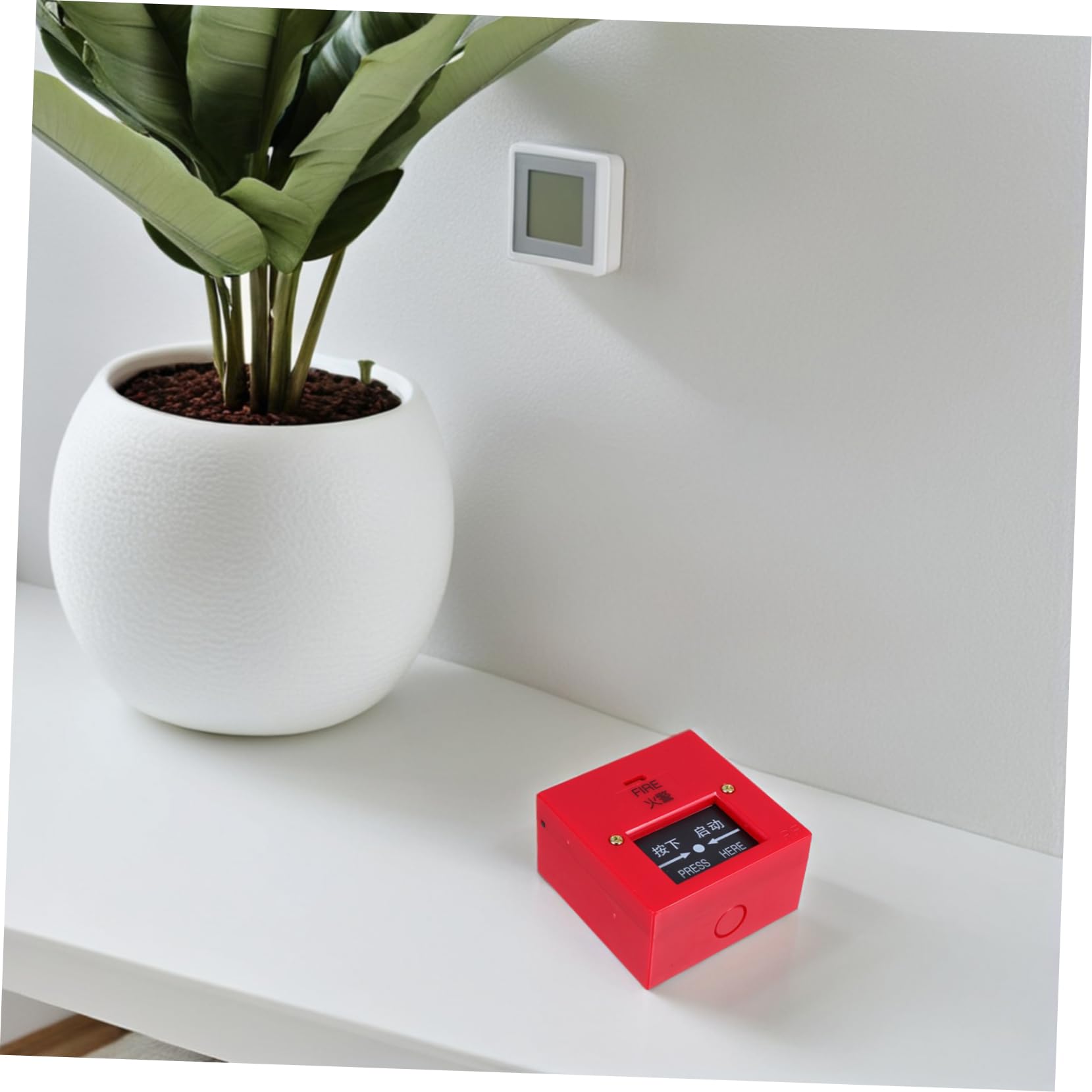 SHINEOFI Interruptor de Rociadores contra Incendios Rojo, Botón de Alarma Manual Reiniciable de Plástico para Sistema de Protección contra Incendios en Emergencias