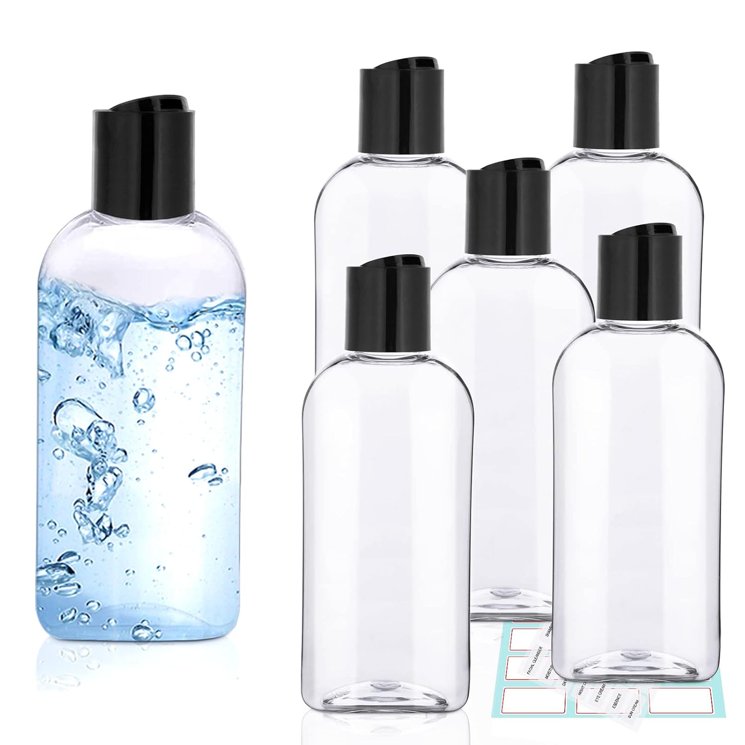 Kitchen GIMS Clear Plastic Empty Squeeze Bottles with Disc