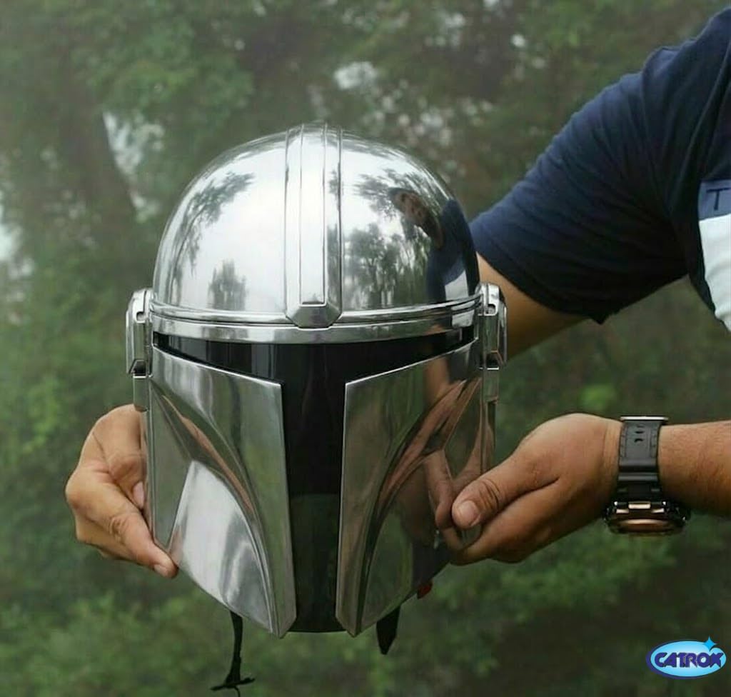 Mandalorian Steel Helmet, Hand-Forged, Full Size Wearable, for Cosplay, LARP, Halloween, Collectors