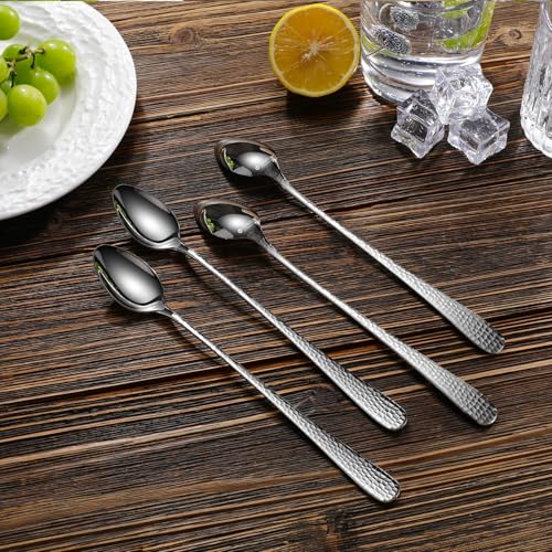 Keawell LOUISE HAMMERED ICED TEA SPOONS Premium Louise Hammered Long Handle Iced Tea Spoons: 4-Piece/8-Piece Set thumb #2