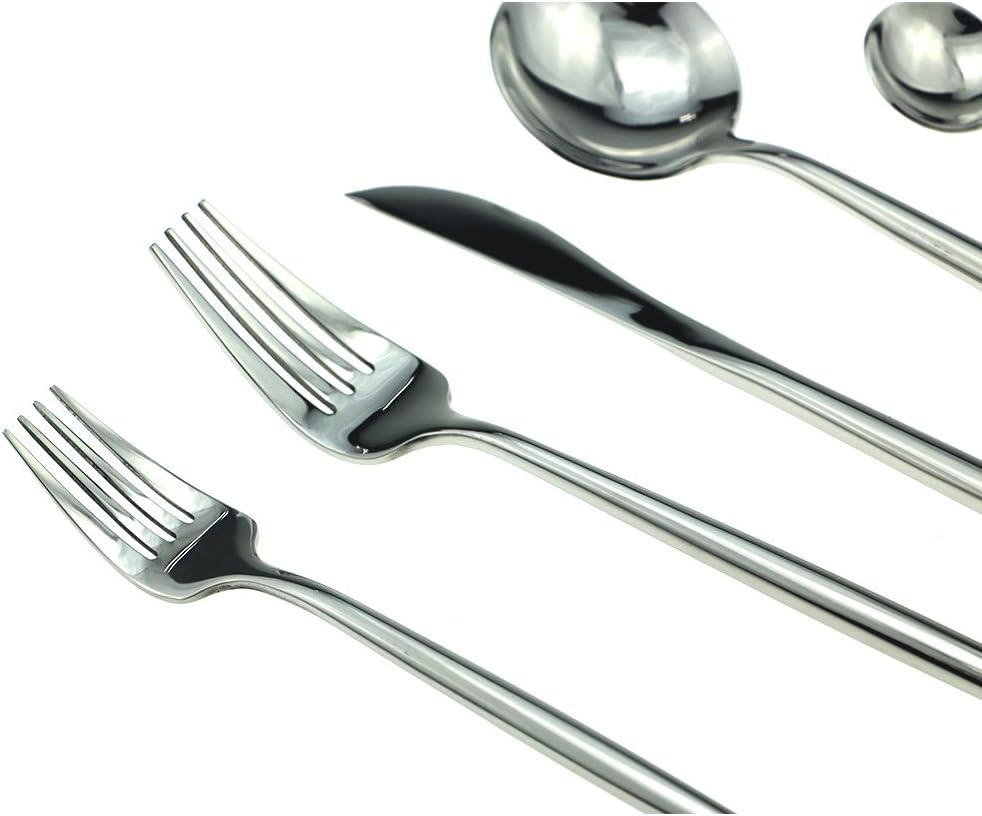 JASHII Luxury 20-Piece Silverware Set - 18/10 Stainless Steel Utensils Forks Spoons Knives Set, Mirror Polished Cutlery Flatware Set Knife Fork Spoon (Tea/Coffee Spoon)