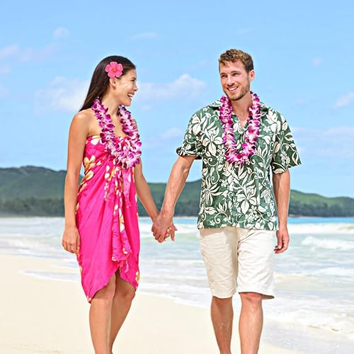 Miniatura 2 de KESYOO Flores de hibisco hawaiano, flores artificiales hawaianas Luau de mesa, decoración tropical hawaiana, suministros de decoración de fiesta,