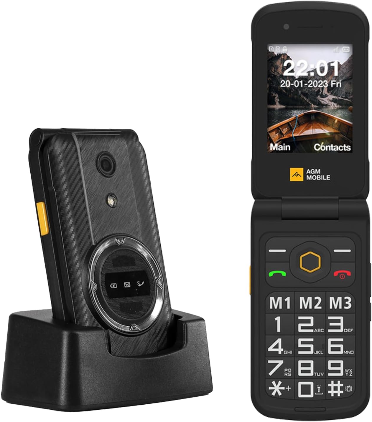 Unlocked Flip Mobile Phone, M8 FLIP Feature Phone with Big Button and Keyboard, Waterproof/Drop-Proof,SOS,4G Dual SIM, Fast Dialing,104dB Powerful Speaker,Hearing Aid Compatible