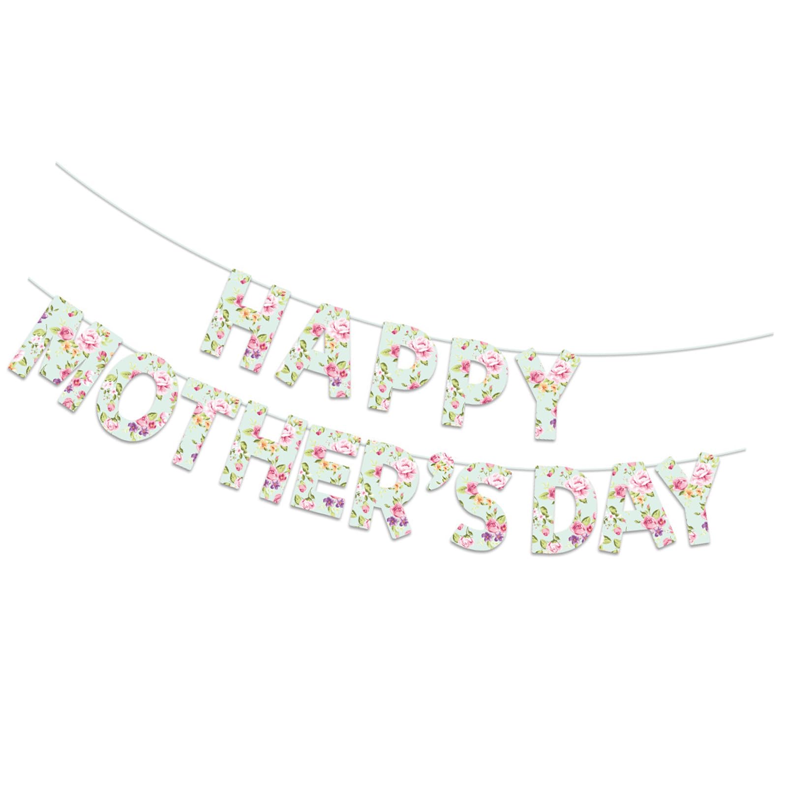 Jazuaiao Cheerful Mother ’ s Day Bunting Mothers Day Bunting to Celebrate Moms Home Party Decoration Cheerful Decoration