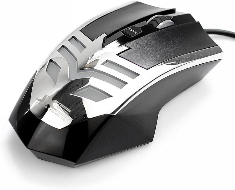 Qisan(TM) 2800 DPI 6 Button Green LED Light Glowing USB Wired Gaming Mouse