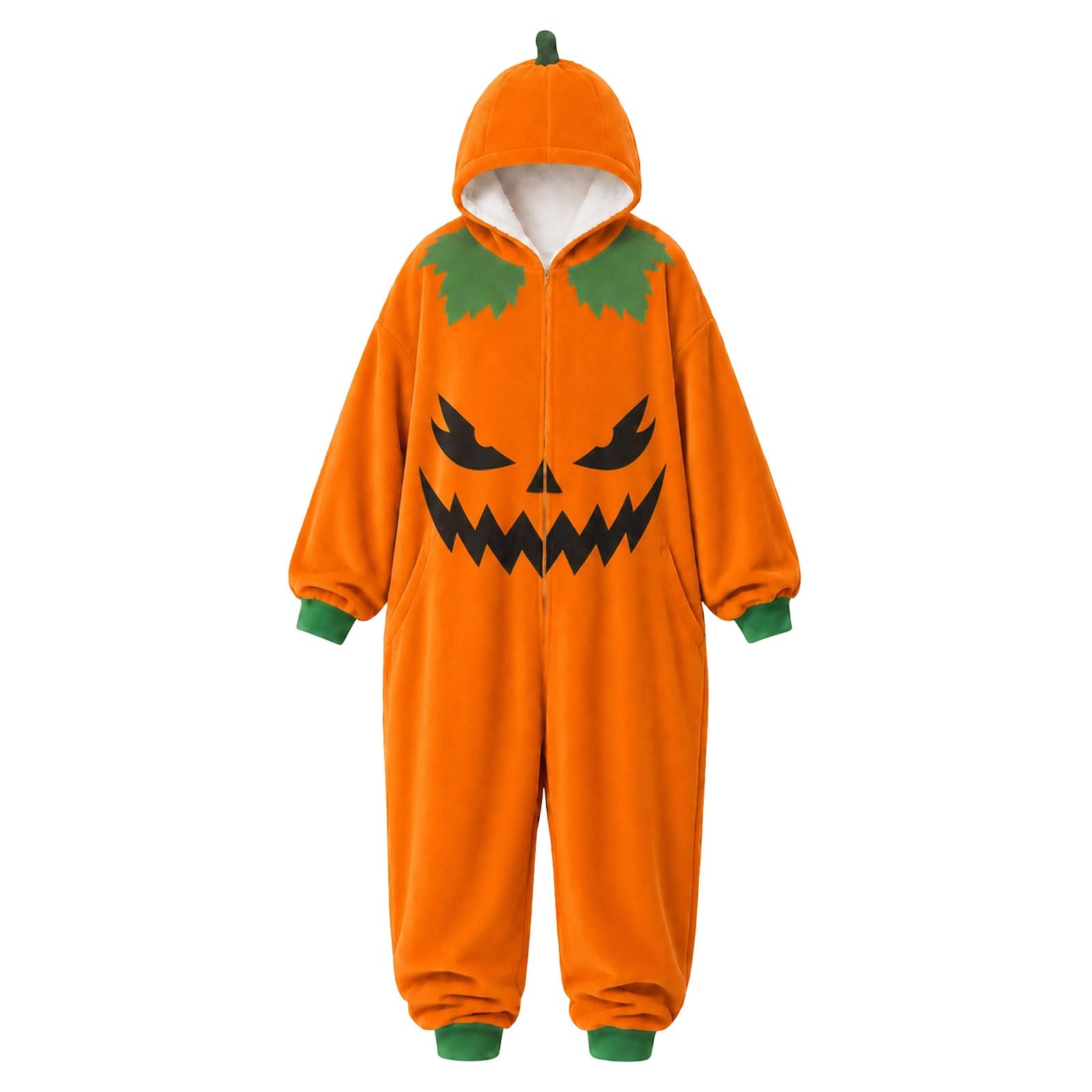 Halloween KostüM Damen Halloween-KostüM Women Gruselig Costume Frauen,Kuschelpullover mit Kürbisgesicht Fleecekapuze für Winterfeste Cosplay Partys Paare gemütlich festlich wärmend