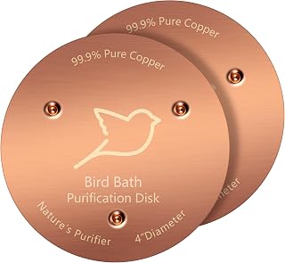 NNG 2 Pack Bird Bath Copper Disk, 99.9% Pure Copper Purification Disk | Triple-Point Support Physical Water Cleaner for Outdoor Birdbaths and Bowls, Designed for All-Season Use
