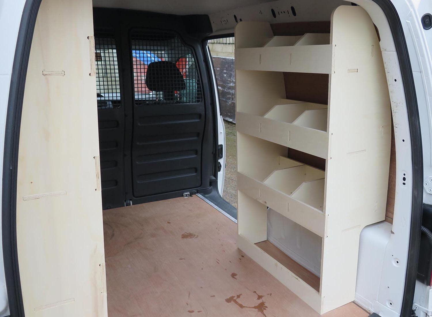 Vanify - Kompatibel mit Volkswagen Caddy L1 2003-20 Fahrzeugeinrichtung Fahrzeugregale, doppelte Regale hinten