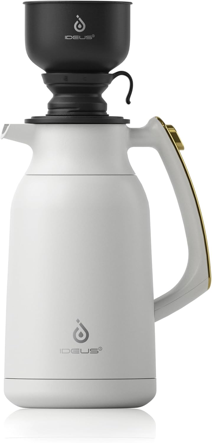 IDEUS 68oz Stainless Steel Thermal Coffee Carafe with Brew Pour Over Dripper