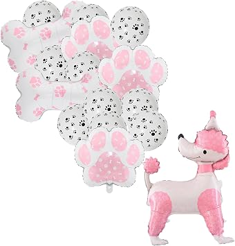 Pink Dog Paw Balloons Bone Balloons Dog Party Decorations Paw Print Balloon for Baby Shower Animal birthday Pets Party Decorations