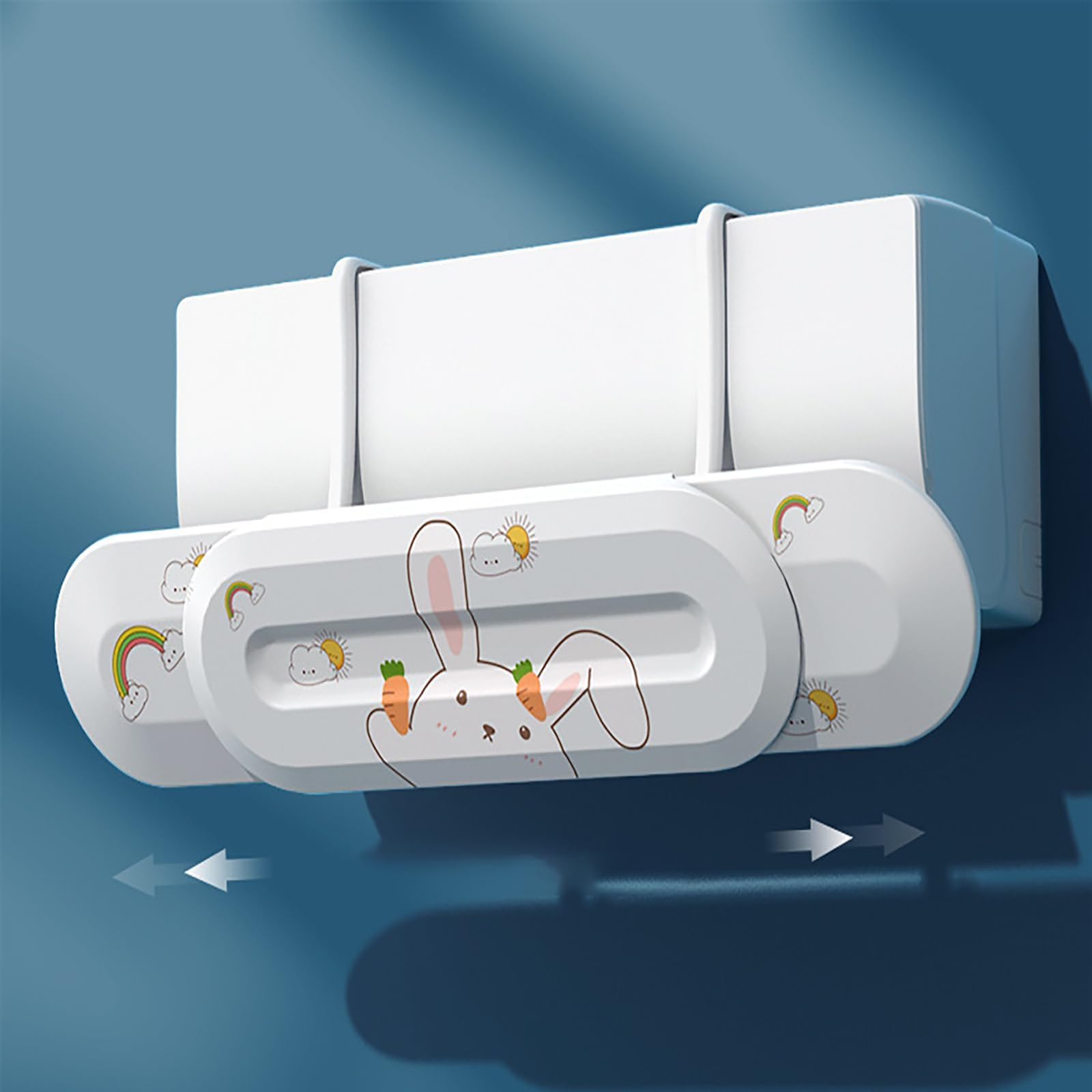 Jaffiust Air Conditioner Deflector, PVC Air Flow Deflector With 180° Adjustable Ac Wind Deflector, Reduces Noise And Energy Efficient Airflow Control For Living Room and Bedroom(74-97 cm)