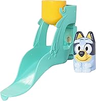 TOMY Toomies Bluey Water Slide Bath Toy with Suction Cup, Clip-On Bucket & Figure - Interactive Toddler Fun Ages 18M+
