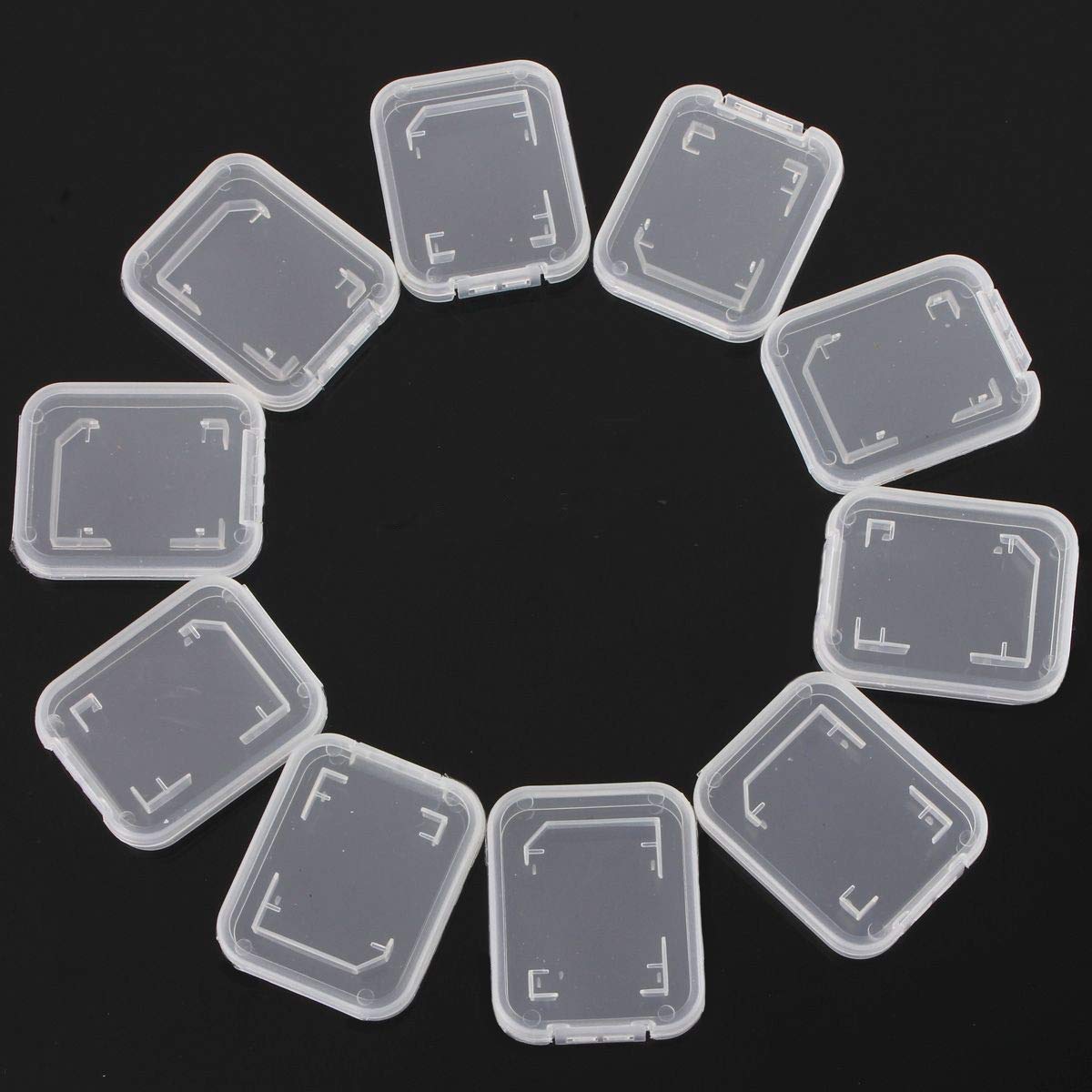 10 Pack SD Card Holder - Plastic Memory Card Case - Transparent Protection Sleeves - Organizer & Storage Case