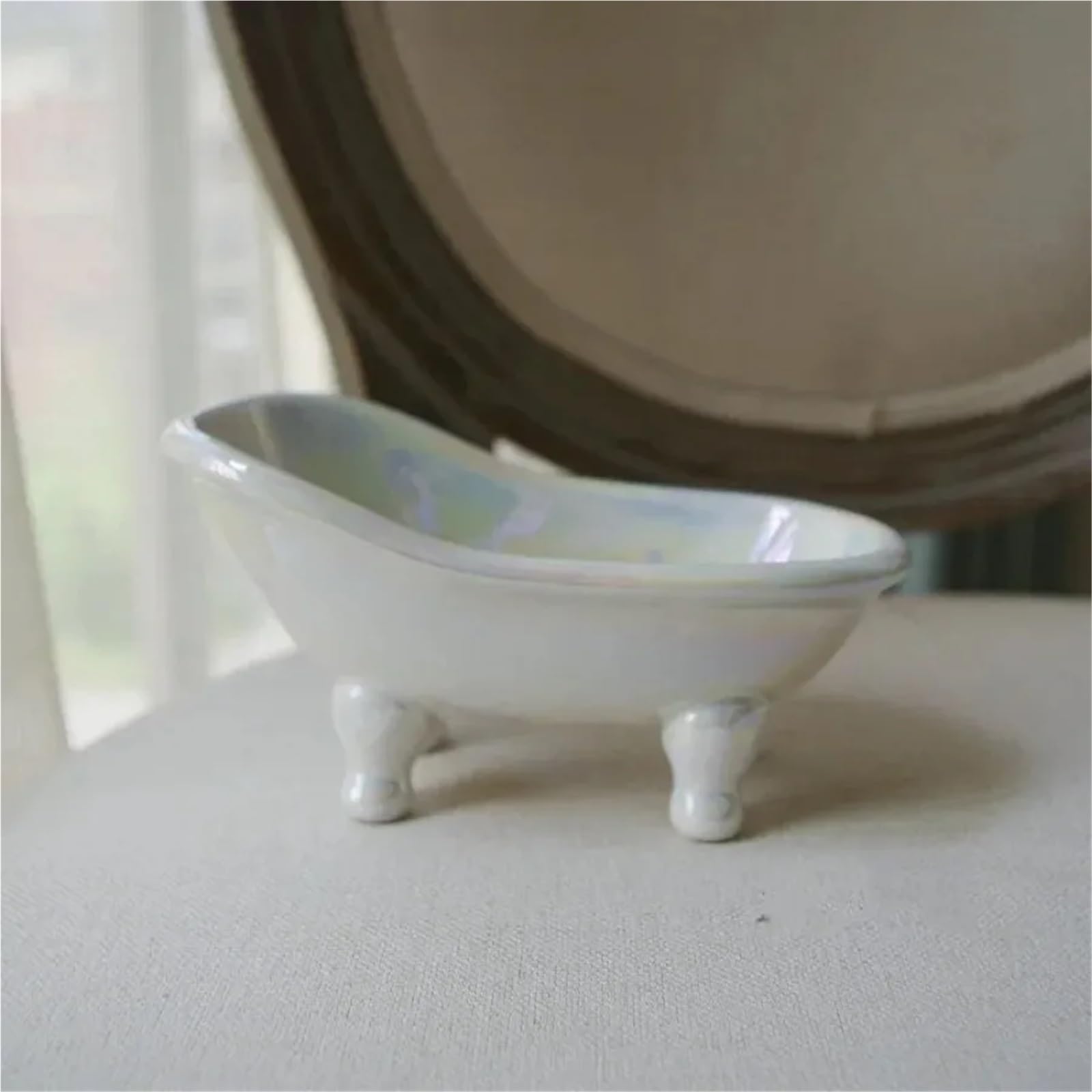 Caja para jabones Simply Country Garden Drain Soap Dish Ceramic Bathtub Drainage Bathroom Shower Soap Holder Container Storage Box Soap Rack(Color 1)
