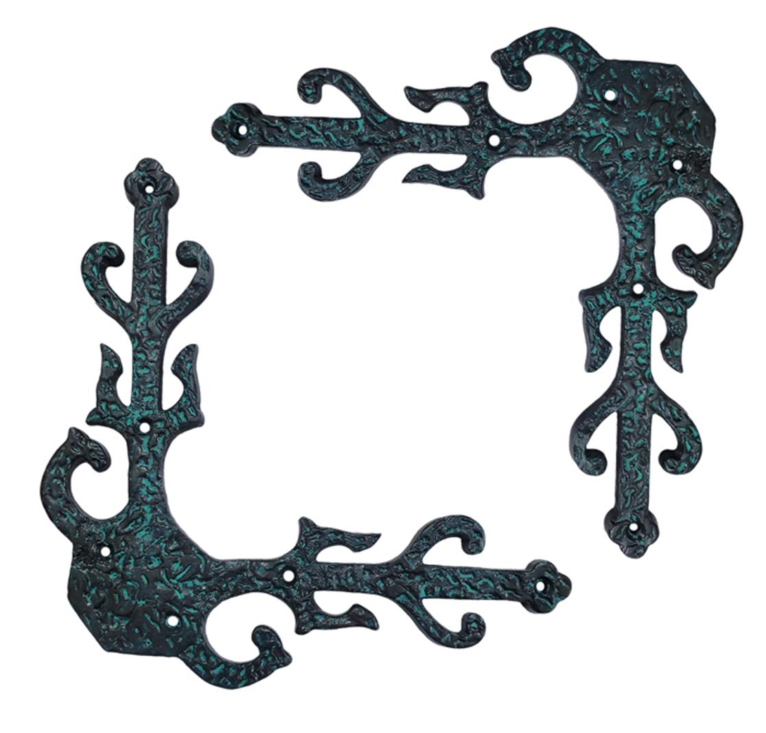 Adonai Hardware Gozan Decorative Antique Iron Dummy Corner Door Strap/L-Bracket (Supplied as 2 Pieces per Pack) - Black Powder Coated — Amazon image 4