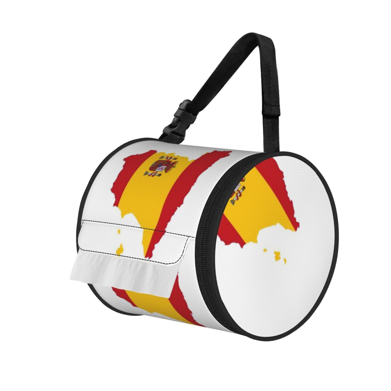 Spanish Flag Map Print Fashion Tissues Organizer Box, Hanging Tissue Holder For Purse Coins For Car Office Daily Outing