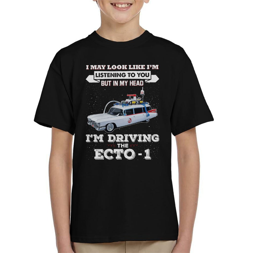 Cloud City 7 I May Look Like Ecto 1 Ghostbusters Kid's T-Shirt Black