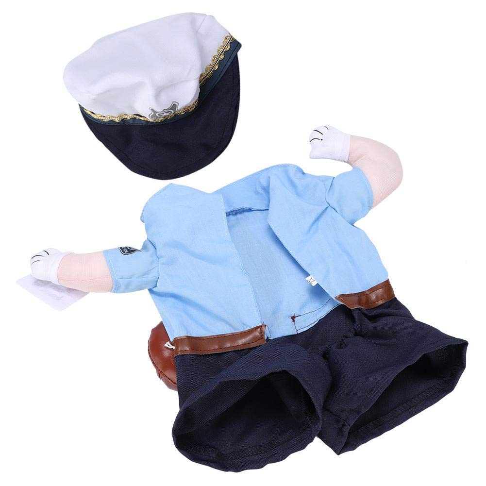 Zwierzę domowe Policja Kostium Zwierzę domowe Halloween Boże Narodzenie Sukienka Cosplay Zabawny pies Kot Rekwizyt Cosplay Dressing Odzież imprezowa na Halloween Boże Narodzenie Weekendowe imprezy Urodziny (M)