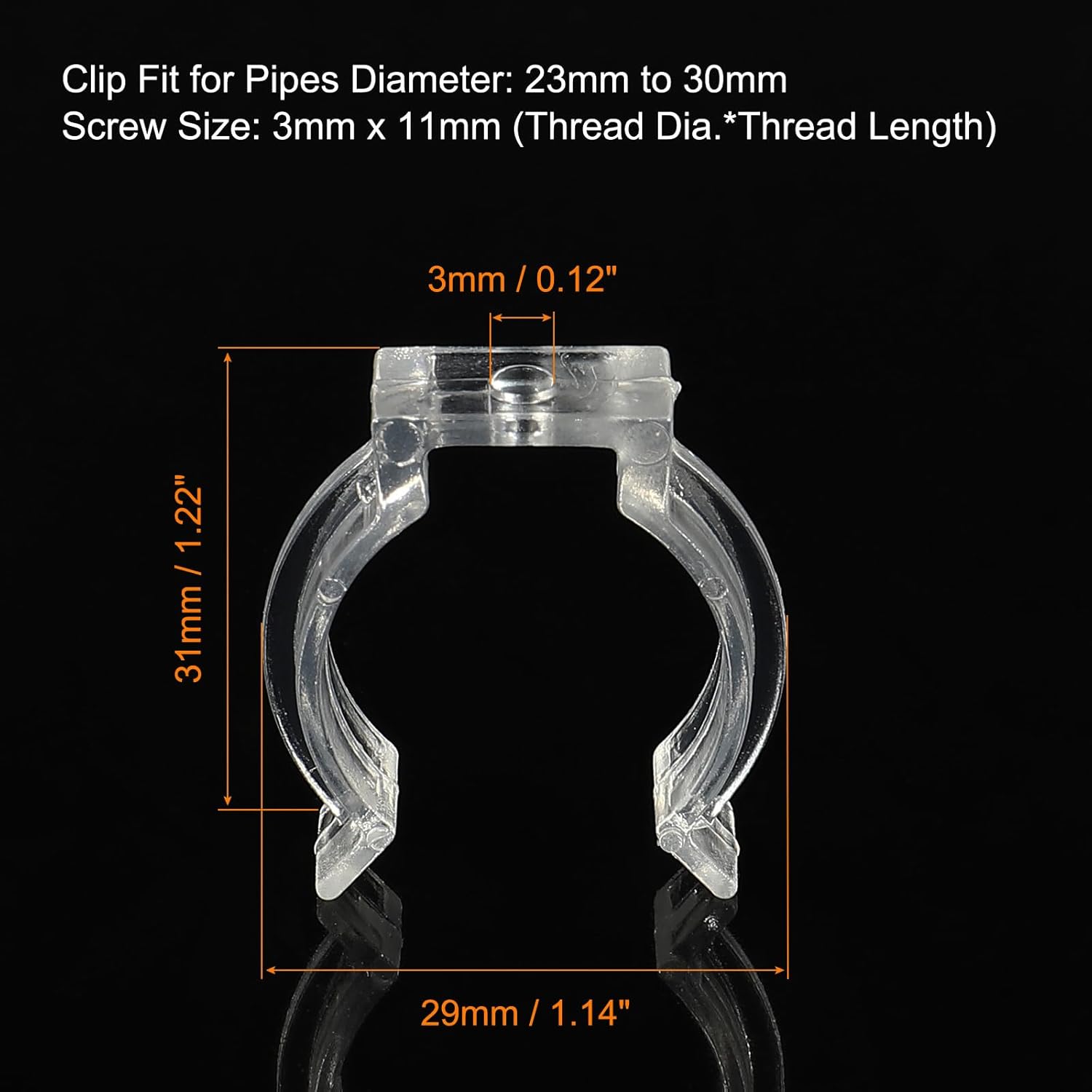 MECCANIXITY T8 U Clips Holder Bracket Fluorescent Tube Light Fixture Plastic Pipe Clamps with Screws for LED Bulbs Ceiling Lamp, Pack of 30