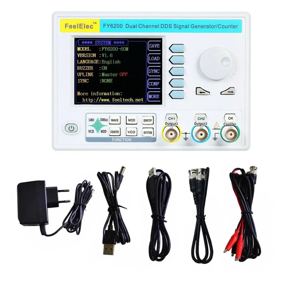 FY6200 20M/30M/50M/60M Signal Generator DDS Arbitrary Waveform Source Frequency Counter Dual Channel FPGA Four way TTL(FY6200 30M)