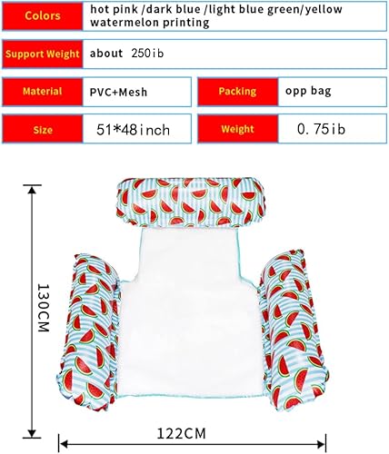 Miniatura 6 de Paquete de 2 tumbonas de agua para piscina, flotador inflable para piscina, multiusos, hamaca de piscina y hamaca de agua flotadores para adultos