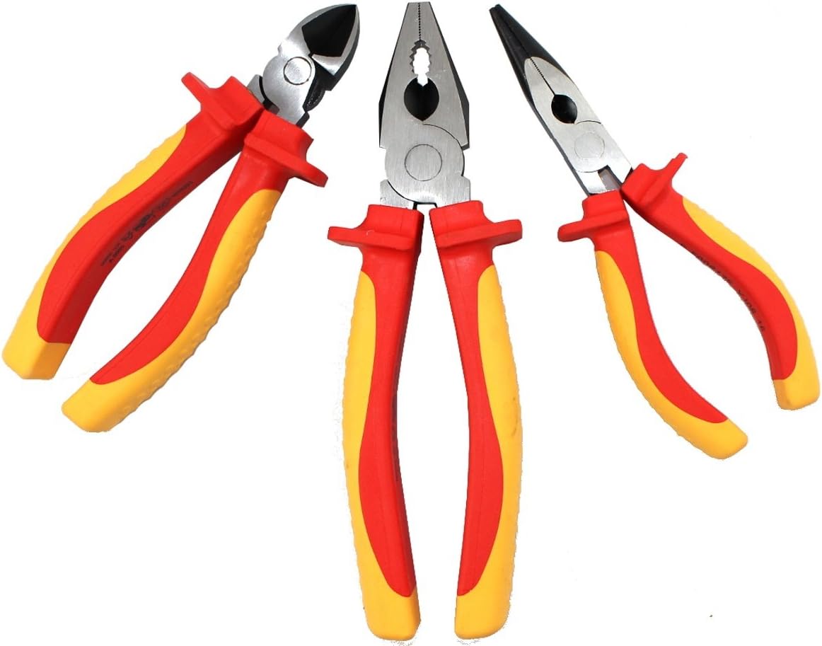 JKR Tools VDE Insulated Safety Pliers Set of 3