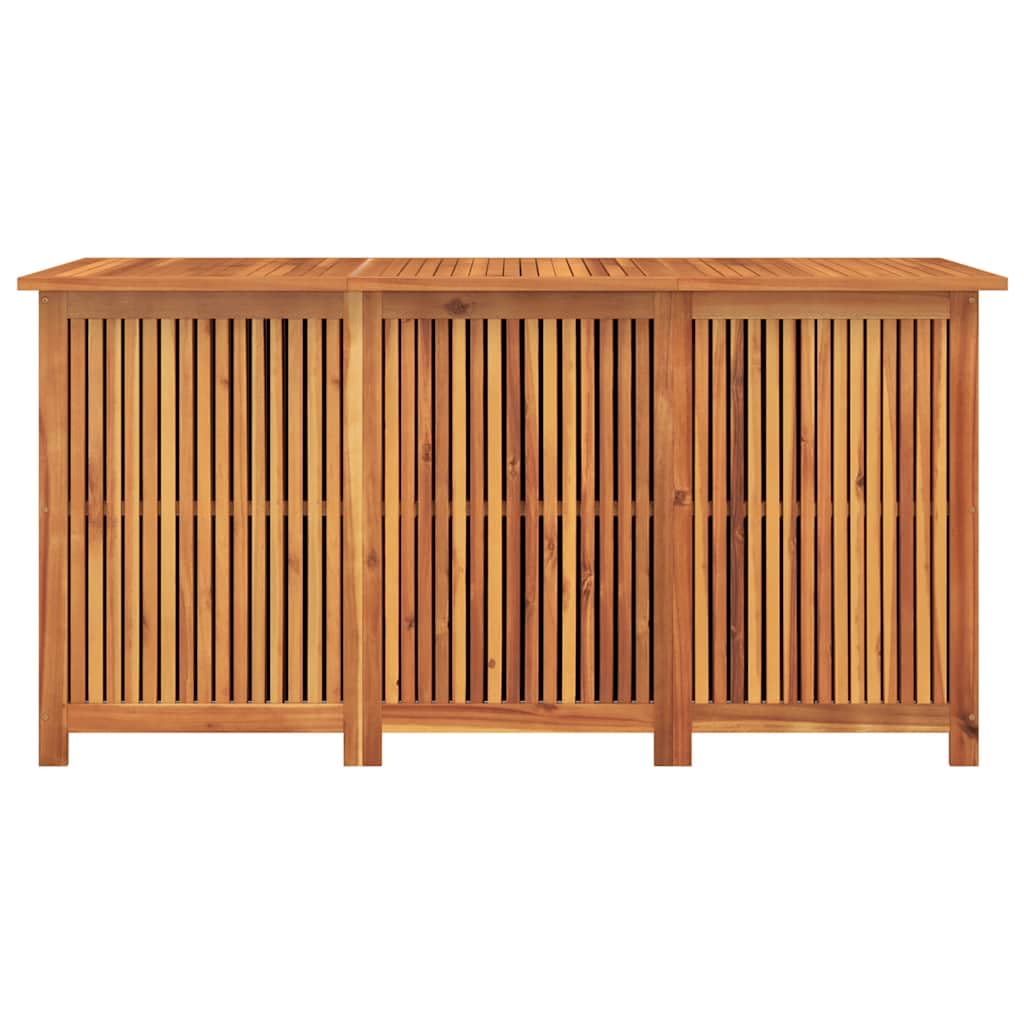 Gartenbox aus Massivholz Akazie 150x80x75 cm mit wasserfestem Innenbeutel für Außen- und Innenbereich, Stauraum für Möbelkissen Auflagen Decken, robuste Aufbewahrungslösung