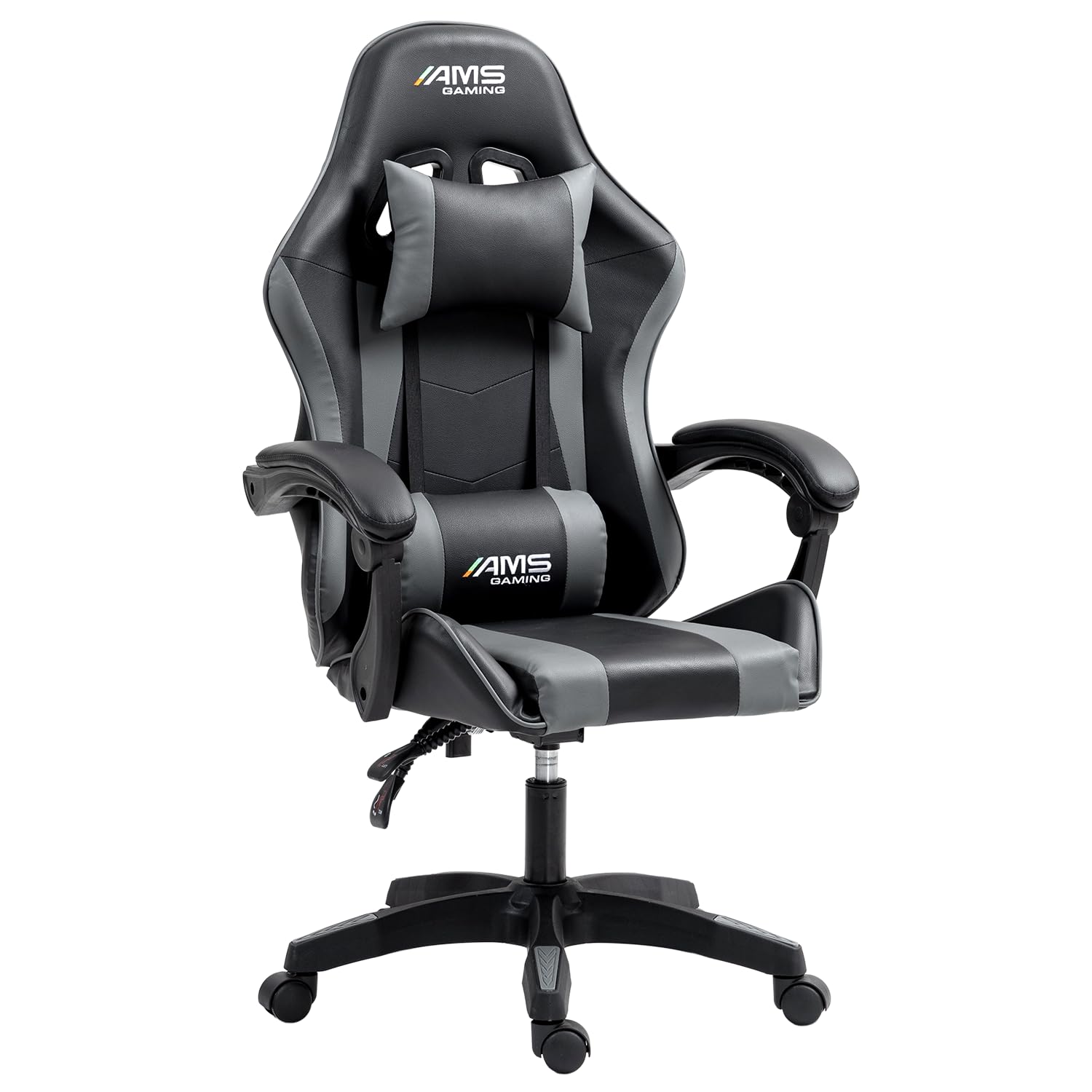 Sedia Gaming da Ufficio, Tessuto a Rete, Schienale Reclinabile 155°, Nero e Rosso, Portata 130 kg