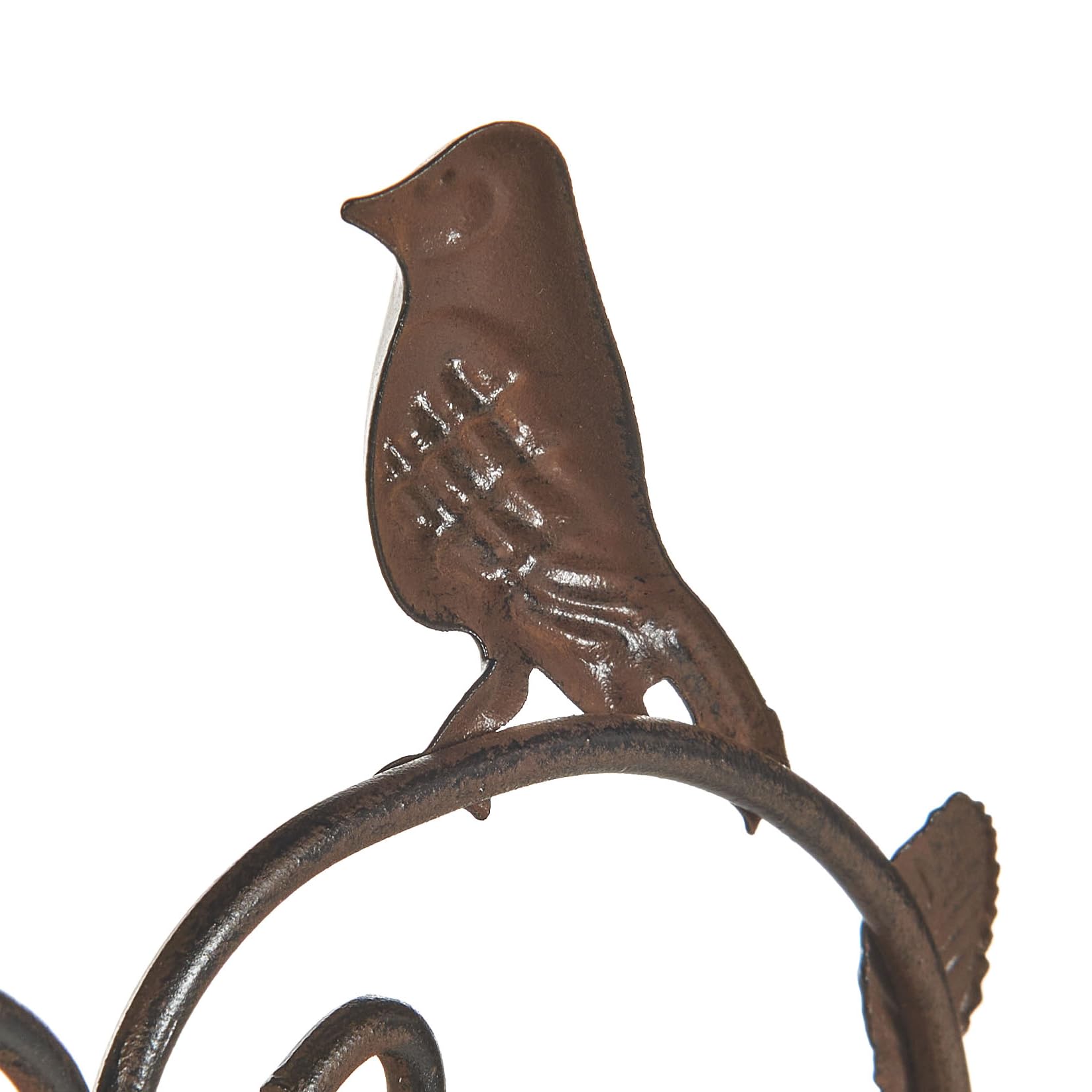 Bebedero para pájaros de jardín para exterior pileta de hierro antiguo decorativo marrón Sparrow