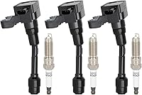 Vista 55 de Paquete de bobinas de bobina de encendido SCITOO compatible con Nissan Versa 1.8L 2007-2012 para Versa 1.6L 2009-2012 para FX50 5.0L 2009-2013 UF549