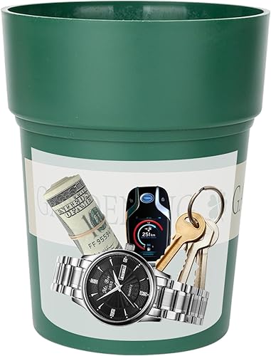 Vista 22 de Maceta con compartimento oculto seguro y secreto, ocultador de llaves secretas, oculta una caja fuerte secreta para llaves (verde)